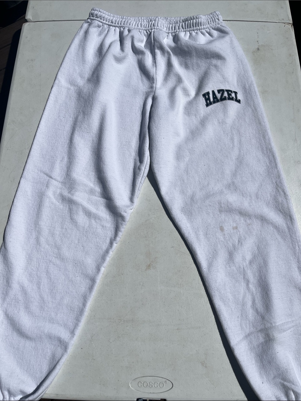 hazel White Sweat Joggers with Logo